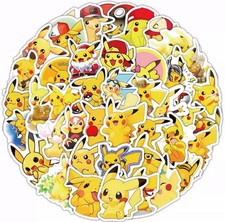 60 Pokemon Laptop Home Wall Window Kids Bedroom Fridge Stickers Pikachu UK NEW