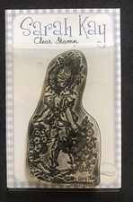 Girl cat kitten scene Rose's Garden Stampavie Sarah Kay clear craft stamp set