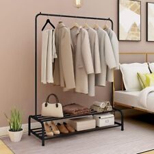 Metal Clothes Rail Double Pole Coat Rack Freestanding Garment Rack Hanger