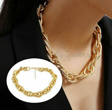High Quality Steampunk Gold Polish Chunky Twisted Chain Choker Hip Hop Necklace