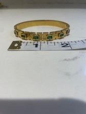 Gold & emerald colour bangle