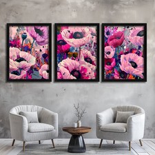 Pink Purple Floral Wall Art