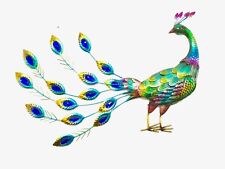 70cm Colourful Metal Peacock