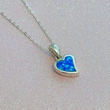 Blue opal love heart - opal, 925