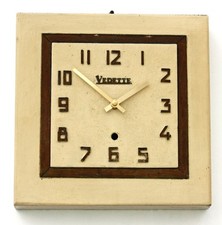 Vintage 28cm Vedette Wall Clock - Retro Mid Century Style French Antique Wooden