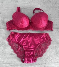 Women's Bikini Bra Set Lingerie Fabulously Sexy Size Small In Burgundy Brand New