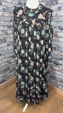 Pat Farrell  VINTAGE LONDON 1970s Boho Floral Floaty Dress Size UK 16