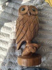 Hand Carved Wooden Owl -