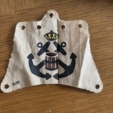 Lego Vintage Fabric Sail 12x10 Beige Ship Cloth Printed Anchor Crown from #6277