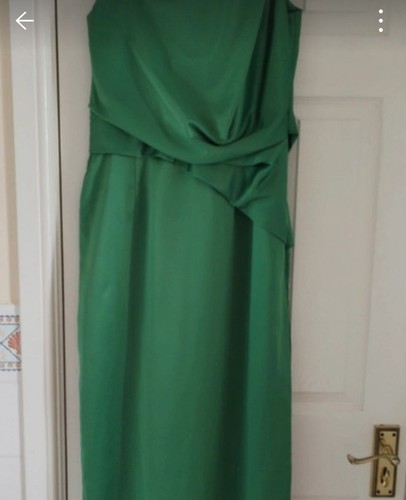 Green satin one shoulder - green,