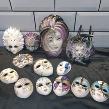 Job Lot of Ceramic Decorative Venetian Style/Carnival Small Wall Masks