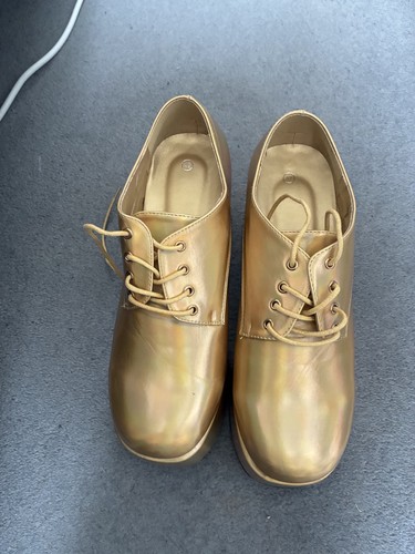 Gold platform heeled and - platform,