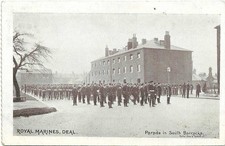 Postcard, Royal Marines Parade, South Barracks, Deal Kent