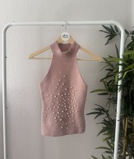 Zara Pink Pearl Knit Halter