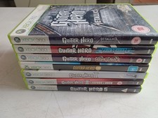 Bundle X7 Xbox 360 Guitar Hero Games Metallica Aerosmith Van Halen Pictured