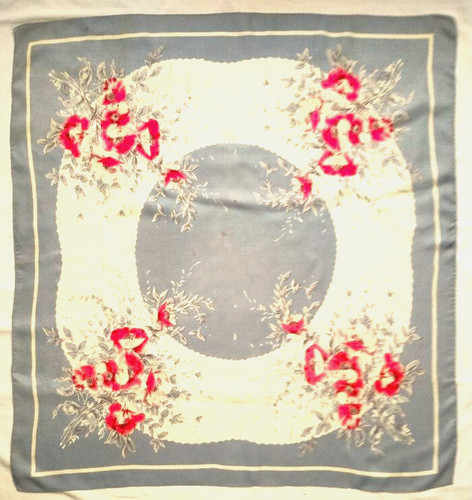 Vintage silk scarf floral - scarf,