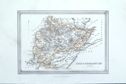 Original 1868 antique map - 1868, ross