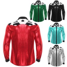 Mens Coat Long Sleeve Outfits Disco Tops Cowboy Blouses Carnivals Shirt Adult