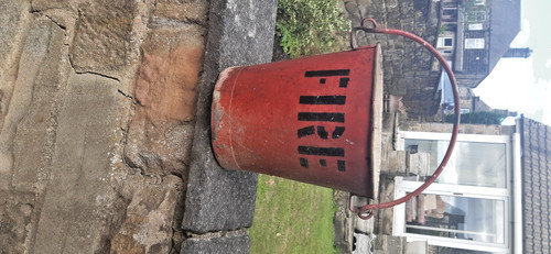 Vintage industrial red fire - vintage,