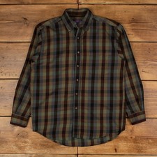 Vintage Pendleton Plaid Shirt Button M Mens Long Sleeve Green Plaid