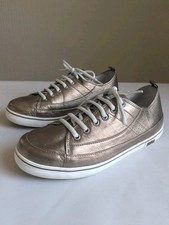 Fitflop Supertone Gold Bronze Leather Trainers Women Size UK 5 MicroWobbleboard