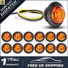 12x LED Yellow Round Front Side Marker Lights Lamps 12V 24V Truck Trailer Lorry,