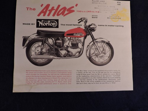 Vintage 1960 norton atlas - 1960's,