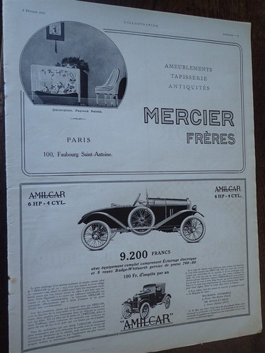 Amilcar 6hp cyl mercier - amilcar,