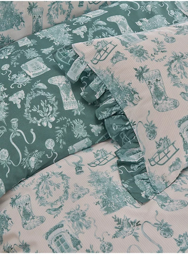 Polycotton christmas toile - christmas,