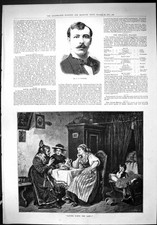 Original Old Antique Print