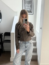 H&M Brown Faux Leather Biker