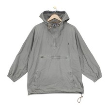 Vintage Ralph Lauren 1/4 Zip Jacket Cagoule Mens Size L Grey Hooded