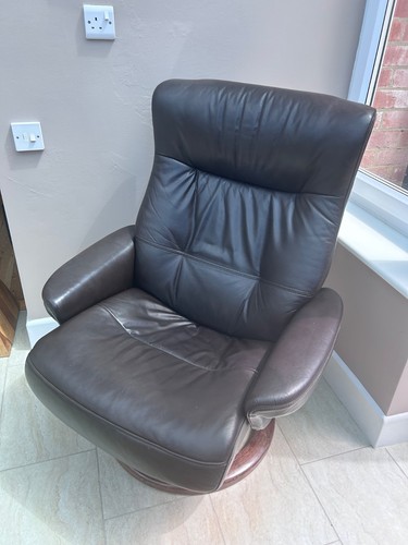 Leather swivel reclining chair - swivel,