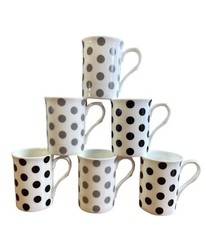 Polka dot mugs - 6,