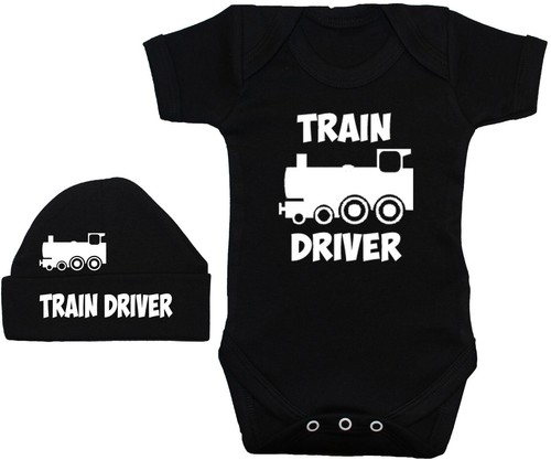 Train driver bodysuit baby - train,
