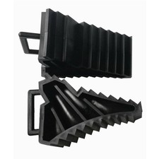 2 PCS/PAIR WHEEL CHOCKS WITH HANDLE black CARAVAN motorhome TRAILER horsebox CAR