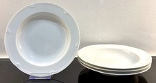 Marks And Spencer M&S Stamford Soup Pasta Bowls 22.5cm White Porcelain Set Of 4
