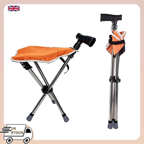Folding walking stick seat - folding,