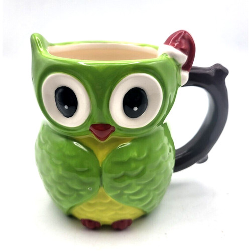 Lime green owl mug red - mug, santa