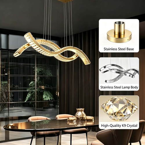Long crystal chandelier - long,