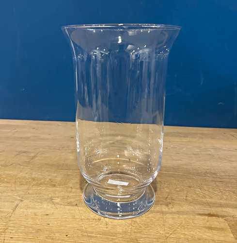Clear glass hurricane - glass, vase