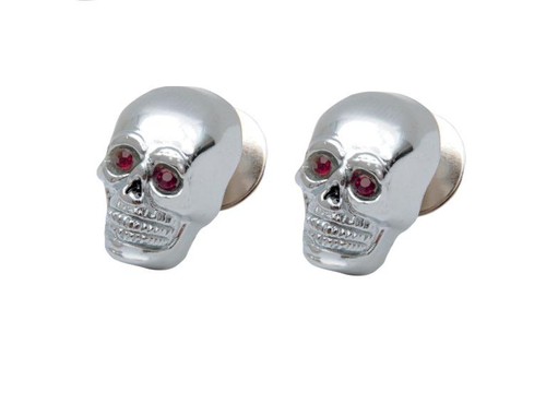 Chrome skull nuts pair fit - skull, m6