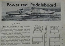 Paddleboard Surfboard Inboard Powered 1951 How-To build PLANS