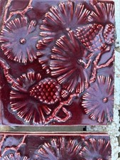 Victorian Mintons Maroon Tiles