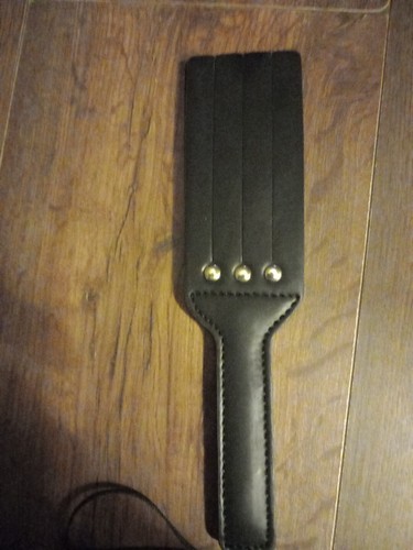 Black faux leather paddle - leather,
