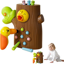 Toddler Magnetic Bird Feeder Toy - 11 Pcs Magnetic Bird Feeding Game, Woodpecker