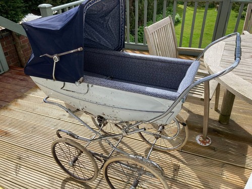 Vintage silver cross pram - cross,