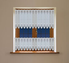 CAFE NET CURTAIN pelmet price per metre drop 16" or 24" ready to hang White 