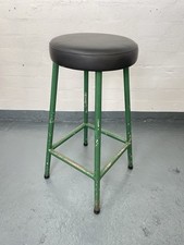 Vintage Factory Stool, green