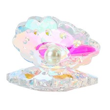  Trinket Box Fish Tank Decor Glass Shell Figurines Crystal Seashell Ornament